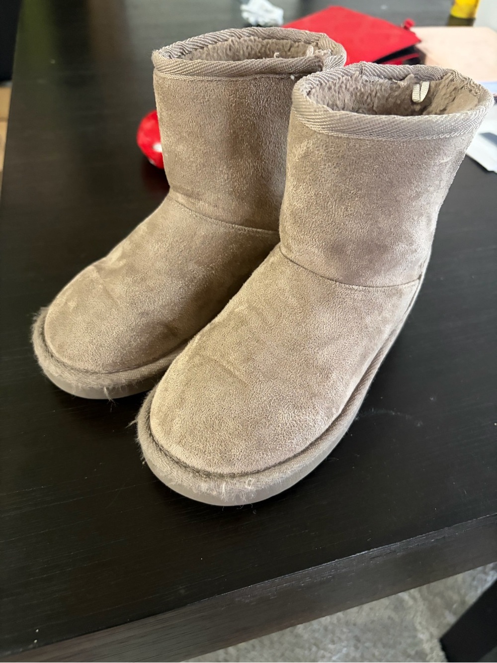 The Children's Place Taupe Suede-Look Cozy Boots